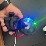 رقص نور لیزری مدل کهکشانی طرح فضانورد نشسته