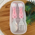 ست قاشق و چنگال کودک مدل کیتی مجموعه دو عددی