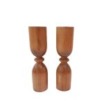 شمعدان مدل چوبی طرح روس کد Dambel02 مجموعه 2 عددی