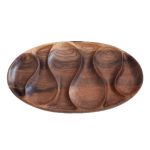 اردوخوری چوبی طرح بیضی قهوه‌ای طبیعی مناسب پذیرایی