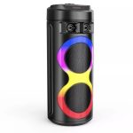 اسپیکر بلوتوثی ZQS-6220 مشکی با نورپردازی LED و طراحی قابل حمل