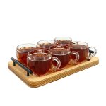 سینی مدل چوبی دسته فلزی کد SN09S مجموعه 3 عددی