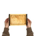 سینی مدل چوبی دسته فلزی کد SN09S مجموعه 3 عددی