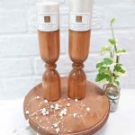 شمعدان مدل چوبی طرح روس کد Dambel02 مجموعه 2 عددی