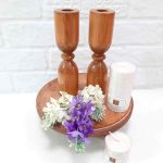 شمعدان مدل چوبی طرح روس کد Dambel02 مجموعه 2 عددی