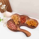 اردورخوری مدل چوبی طرح گردو دسته‌دار کد 04