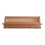 شلف دیواری چوبی طرح حصیری با قلاب آویز کلید