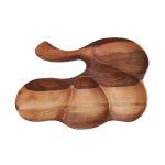 اردوخوری چوبی طرح گردو دسته‌دار قهوه‌ای طبیعی