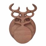 تخته سرو چوبی طرح گرد دسته شاخ گوزنی مجموعه سه عددی