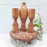 گلدان دکوری مدل چوبی طرح رها کد Ros Big01