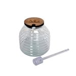 ظرف عسل مدل فنری شفاف با پایه رنگی و طراحی مدرن