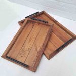 سینی طرح مستطیل کد terms wood مجموعه 2 عددی