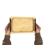 سینی مدل چوبی دسته فلزی کد SN09S مجموعه 3 عددی