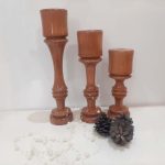 شمعدان مدل چوبی طرح هانل کد ۰۱ مجموعه ۳عددی