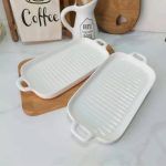 ظرف سرو مدل تابه سرامیکی طرح مستطیل