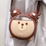 قمقمه کودک مدل خرسی بند دار گنجایش 0.75 لیتر