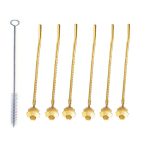 قاشق شربت‌خوری استیل طرح گل بسته 6 عددی