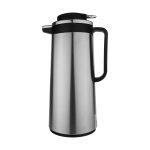 فلاسک یونیک مدل 1808 استیل نقره‌ای با دسته مشکی، ظرفیت 1.9 لیتر