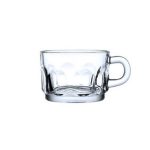 فنجان بلور کاوه مدل عینکی بسته 6 عددی شفاف با دسته خوش‌دست