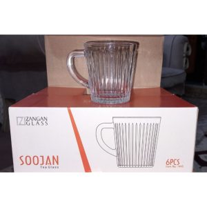نیم لیوان زنگان گلس مدل سوجان مجموعه 6 عددی