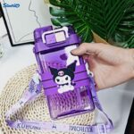 قمقمه دو مخزن کرومی مدل Kuromi – طراحی فانتزی، ضدنشت و مناسب مدرسه و ورزش - Image 6