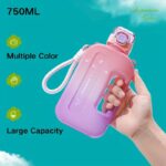 قمقمه آب اسپرت مربعی مدل Yiben ظرفیت ۷۵۰ میلی‌لیتر – سبک، مقاوم و بدون BPA - Image 4