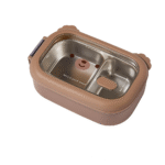 ظرف غذا استیل طرح خرسی با بدنه دو جداره و درب چفت‌دار رنگی