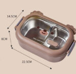 ظرف غذا استیل طرح خرسی درب‌دار کودکانه - Image 6