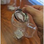 دمنوش‌ساز شیشه‌ای درب آینه‌ای دسته‌دار با فیلتر استیل - Image 5