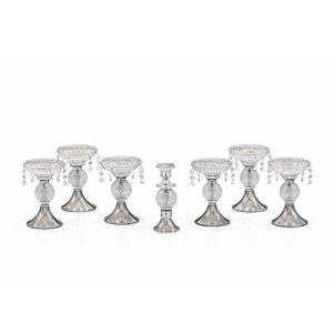 هفت‌سین ۹ پارچه باکارات کریستال وارداتی رنگ نقره‌ای