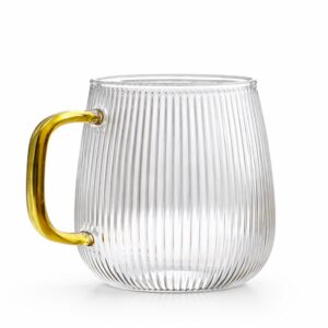 ماگ پیرکس کُپل دسته عسلی برند پاشاهوم با طراحی شفاف و مدرن