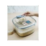 جا برنجی شالیز ۱۰ کیلویی – مخزن برنج پلمپ‌دار با پیمانه و خروجی آسان‌ریز - Image 2