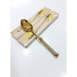 قاشق آجیل دسته نگین‌دار تمام استیل ضخیم | رنگ ثابت و لوکس - Image 6