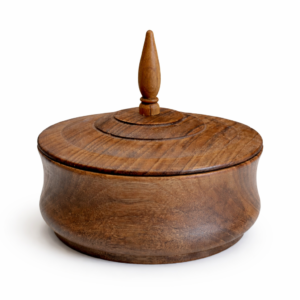 شکلات‌خوری چوبی ۱۷ سانتی طرح دیگ هانل از جنس چوب گردو